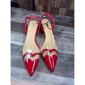 A New Day Red Heart Pointed-Toe Flats | Women’s Size 8